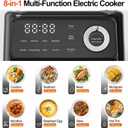 Kawu Electric Steamer for Cooking, 3-Tier Food Steamer with Hot Pot, 14Qt