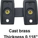 QCAA Solid Brass Shutter Bar/Door Latch, 7/8" x 2-3/32", ORB US10B (Oil-Rubbed Bronze), 2 Pack, Made in Taiwan