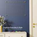Clear Glass Monthly Dry Erase Calendar Non-Magnetic Whiteboard for Wall, 17" x 23", Frameless Large Monthly Menu Planner White Board for Home Kitchen & Office, 4 Markers Included, Yeoux
