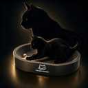 Cardboard Cat Scratcher for Indoor Cats, Black Oval Shape Cat Scratch Pad