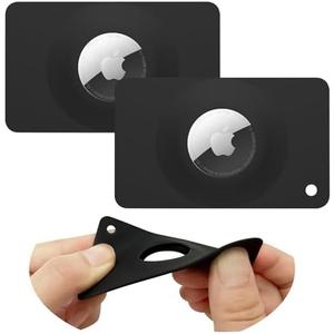 2Pack Airtag Holder Wallet Card,Slim Air tag Card,Airtags Card Case for Wallet,Purse,Handbag,Clutch,Backpack,Pocket,(Black, Airtag Not Included), Pack Of 2