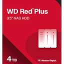 Western Digital 4TB WD Red Plus NAS Internal Hard Drive HDD - 5400 RPM, SATA 6 Gb/s, CMR, 256 MB Cache, 3.5" -WD40EFPX
