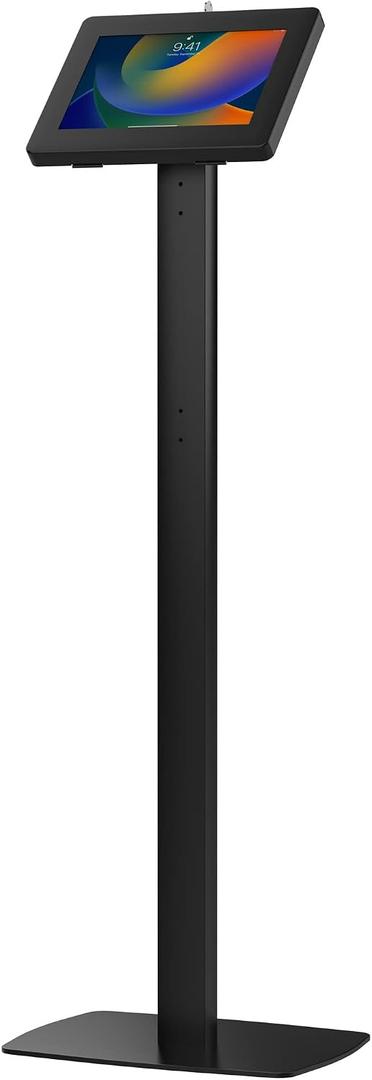CTA Digital Thin Tall floor Stand 360 Degree Kiosk Display Tablet Holder With Charger Access & Lock for iPad 11 (A16) - Pro 11-inch M4 - Air 11-inch M3- iPad 10th Gen - Galaxy Tab & More Tablets