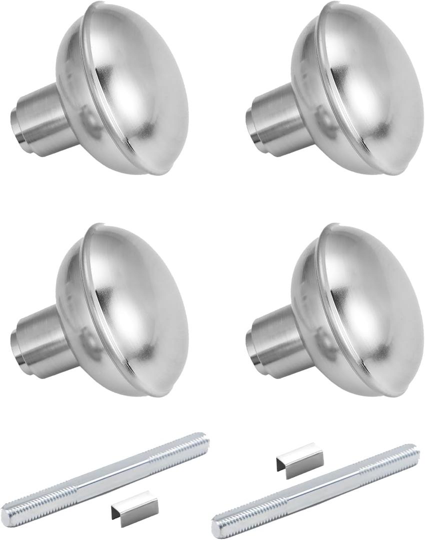 2 Pack Brushed Nickel Door Knob Set with Spindle, Old Style Door Knobs Replacement Set for Mortise Lock Interior Doors, Satin Nickel