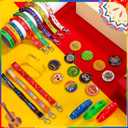 Quelay 72 Pcs Hispanic Heritage Month Party Favors Bulks Included 24 Hispanic Rubber Bracelets 24 Buttons Badges Round Button Pins 24 Lanyard Keychains Gifts Bulk for Festival Accessory Party Decor