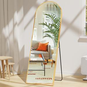 2164 Floor Mirror Full Length Wall Standing Leaning or Mounted, Gold Arched Full Body Mirror with Aluminum Alloy Frame for Bedroom Bathroom Hallway 2164 Floor Mirror Full Length Wall Standing Leaning or Mounted, Gold Arched Full Body Mirror with Aluminum Alloy Frame for Bedroom Bathroom Hallway