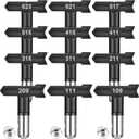 Zhengmy 12 Pcs Airless Paint Sprayer Tips Reversible Spray Tips Nozzles Tip Paint for Airless Sprayer Gun House Painting Fences(109, 111, 209, 211, 311, 315, 411, 415, 515, 517)