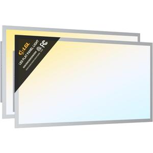 LED 2x4 Flat Panel Light, Drop Ceiling Lights Fixture, Selectable Features, 30W/40W/50W/60W/72W, 3000K/3500K/4000K/5000K/6500K, Dimmable (0-10V), for Office Kitchen, ETL Listed (2x4FT-2Pack)