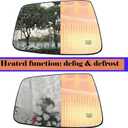Driver Left Side Heated Mirror Glass Compatible with 2009-2018 Dodge Ram 1500 2500 Ram Driver Side Heated Mirror Glass Convex 68050299AA, 68079363AA
