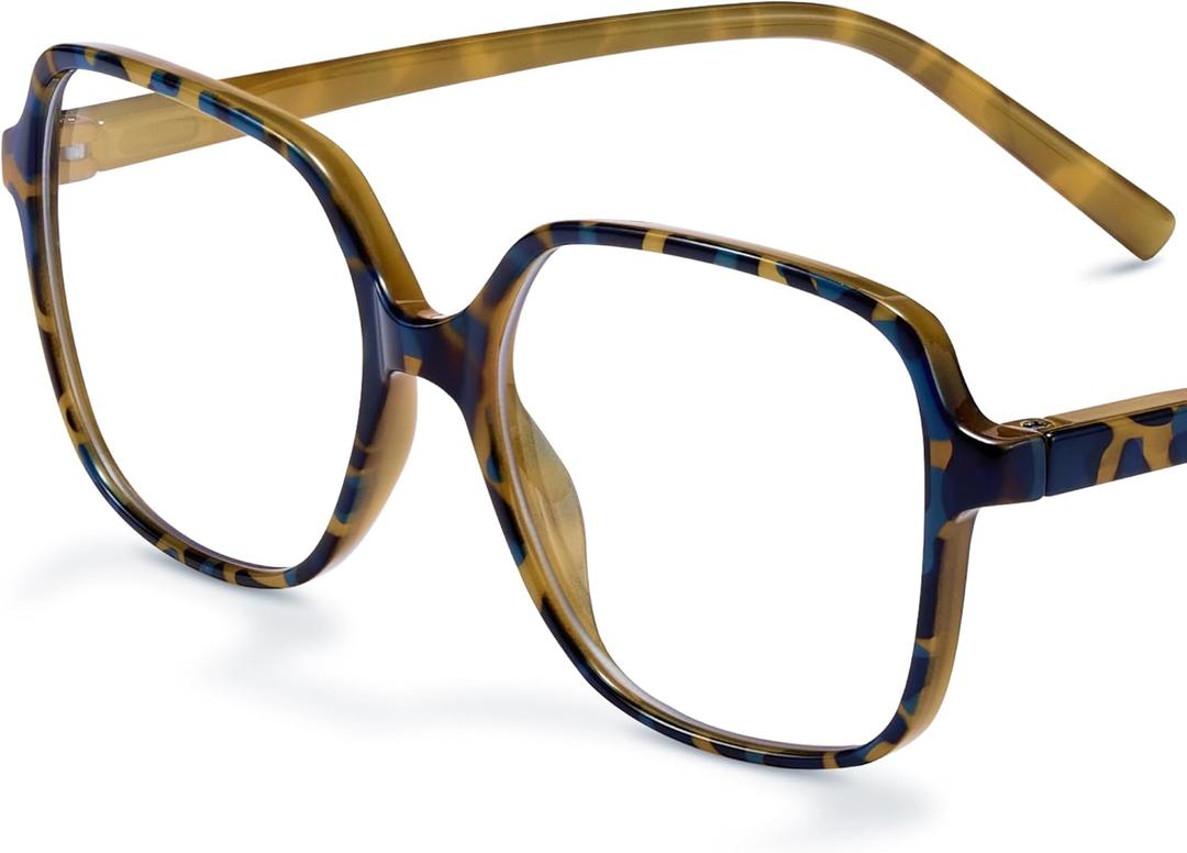 miyya Blue Light Blocking Glasses for Women, Blue Light Glasses for Women Oversized Fashion Glasses (*Blue Diluted Leopard)