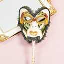 YU FENG Venetian Masquerade Mask Set, Adult Carnival Costume Mask on Stick for Mardi Gras, Masquerade Ball & Party Decor