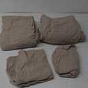 QSH 100% Cotton Queen Sheet Set,Ruffle Bed Sheets Linen Feel Textured Farmhouse Shabby Vintage Chic Bedding 4 Pieces Aesthetic French Country Queen Bed Set Soft Breathable