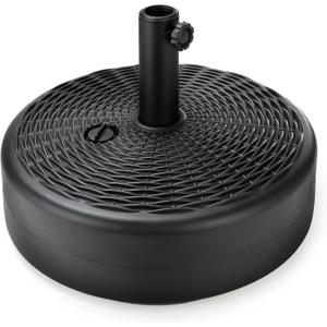 Home Zone Living 40lb Round Fillable Patio Umbrella Base Stand, 18in, Pole Holder, Water, Sand, Fits Poles Up to 1.9in(48mm) Diameter, UV Resistant, Lawn, Deck, Backyard, Garden, Spa, Pool, USA-Based