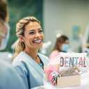 Skylety 5 Pcs Christmas Dental Assistant Gifts Women Dentist Gift 16oz Cup Socks Cosmetic Bag Badge Holder Dental Hygienist Appreciation Gift Box for Dentals Assistant Accessories Birthday Graduation