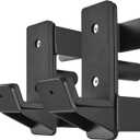 AINAFIX J Hooks for 2" x 2" Power Rack with 1" Hole, Rubber Pad J-Hook for Power Cage, Bottom Reinforced Steel J Cups for Squat Rack, Heavy Duty Barbell Holder, Black