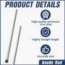Tandefio 1 Pcs Anode Rod for Hot Water Heater Aluminum Zinc, Replacement NPT Hot Water Tank Anode Rod, Corrosion Protect, Rotten Egg Smell(3/4 Npt X 29 Inches)