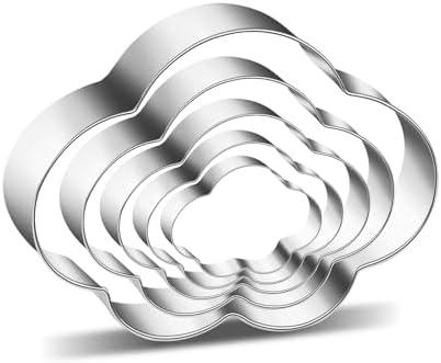 KSPOWWIN 5 Pieces Cloud Shape Cookie Cutter, Stainless Steel Cookie Biscuit Cutter Set Pack of 2