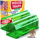 Humane Mouse Trap (2-Pack) Ultra-Sensitive Catch & Release Live Mice Traps Fast Home, Indoor & Outdoor Control Safe for Kids & Pets Reusable No-Kill Design
