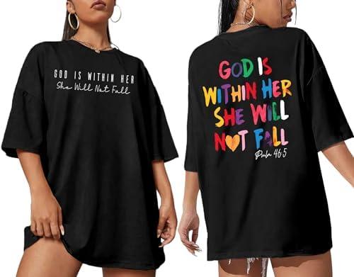 Ithalt Christian Tshirts Women Be The Light Shirts Religious Tees Casual Faith Short Sleeve Tops,L