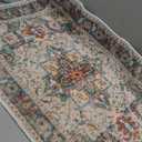 Vintage Rugs for Entryway, 2x3 Washable Low Pile Rug, Front Door Non-Slip Small Area Rug for Kitchen, Throw Rugs with Rubber Backing, Soft Boho Indoor Entrance Bedroom Entry Carpet mat (Cream/Green)