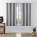 Joydeco Faux Linen Blackout Curtains for Bedroom,Light Grey Blackout Curtains 72 inches Long,100% Blackout Solid Thermal Insulated Window Drapes Luxury Decor for Living RoomW52xL72 Inch,Light Grey