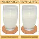 shells 120 Pcs Cork Coaster for Drinks 3.5 Inch Round Edge Coasters Bulk Absorbent Heat Resistant Coasters Blank Reusable Tea or Coffee Cork Coaster for Glass Cup Mug Office Home Table Decor, Wood