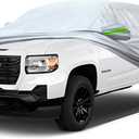 Full Car Cover Universal 6 Layers Outdoor Thicked All Weather Cover, Sunshield, Waterproof, Snow Proof, UV Proof, Scratch Proof, Bird Droppings, 6 Reflective Strips, Fits Pickups up 198"-220"