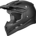 GLX GX23 Dirt Bike/Motocross Helmet - Matte Black, Medium - DOT Approved (Black)