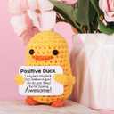 2 x MBL Valentines Inspirational Gifts for Women - Funny Valentine's Galentines Day Birthday Emotional Positive Support Cheer Up Stress Relief Relaxation Crochet Duck for Her Him Men Friend Coworker