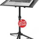 Pyle Projector Stand 28" to 46" Height Adjustable Tripod for Projector, Laptop, DJ Equipment, and More, Portable & Lightweight with Easy Setup, Metal Construction, Adjustable Tray Angle, 20"x16" Inch