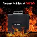 Fireproof and Waterproof Safe, fire safe document box with Sensor light, Portable Lock Box with Key Lock and Ergonomic Handle, 1 Hour at 1700°F, 72 Hours Waterproof 14.4 x 11.2