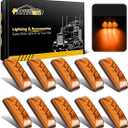 Partsam 10Pcs 3.9 Inch Amber 3LED Side Marker Clearance Lights [DOT Approved] Indicators for Trailer Truck RV Camper UTV, Waterproof Sealed, Surface Mounted, 12V
