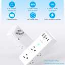 Surge Protector Outlet Extender - with Rotating Plug, 6 AC Multi Plug Outlet with 4 USB Ports (2 USB C), 1800J Wall Charger, 3-Sided Power Strip with Spaced Outlet Splitter for Home, Office, Travel, 2C2A, 1 Pack