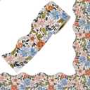 JarThenaAMCS 66Ft Boho Floral Bulletin Board Border Summer Colorful Pansy Borders Self Adhesive Retro Flower Trim Border Stickers Roll for Back to School Classroom Office Home Party Decor