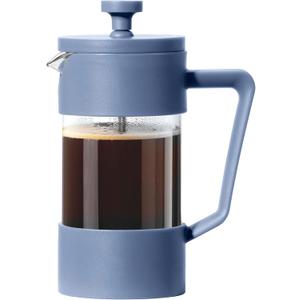 Oggi French Press Coffee Maker (12oz)- Borosilicate Glass, Coffee Press, Single Cup French Press, 3 cup Capacity, Blue