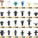 GOOACC 900Pcs Plastic Rivets and Auto Body Fasteners Assortment -24 Most Popular Sizes Nylon Bumper Clips with 10 Cable Ties for GM, Ford, Chrysler, Toyota, Honda, Nissan, Mazda, Chevy, Jeep, etc.