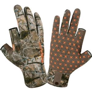 BASSDASH Unisex Fingerless Fleece Liner Camo Hunting Gloves for Cold Weather UPF 50+ Lightweight Fishing Photography HG06 (M)