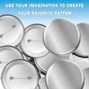 300 PCS Button Maker Supplies 58mm/2.28 inch Button Supplies, 100pcs Rust-Proof Metal Cover & Dutch Pin Back Cover & Clear Films for DIY Pin Badge Machine