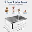 Stainless Steel Litter Box, 3 Pack 19.7"x13.8"x5.9" Large Metal High Sided Cat Litter Pan, Stainless Steel Box Splash-Proof and Non-Stick Cat Poop Box odorless