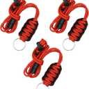 3 x SAMSFX Fly Fishing Tippet Spool Holder Neck Lanyard, 3 Pack, 40" Paracord, Breakaway Strap, Keep Fishing Tippet Lines, Tools & Accessories Visible & Usable