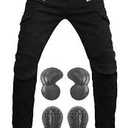 Motorcycle Riding Pants, Motocross Motorbike Cycling Jeans with CE Knee & Hip Removable Armored All Seasons (Black, M)