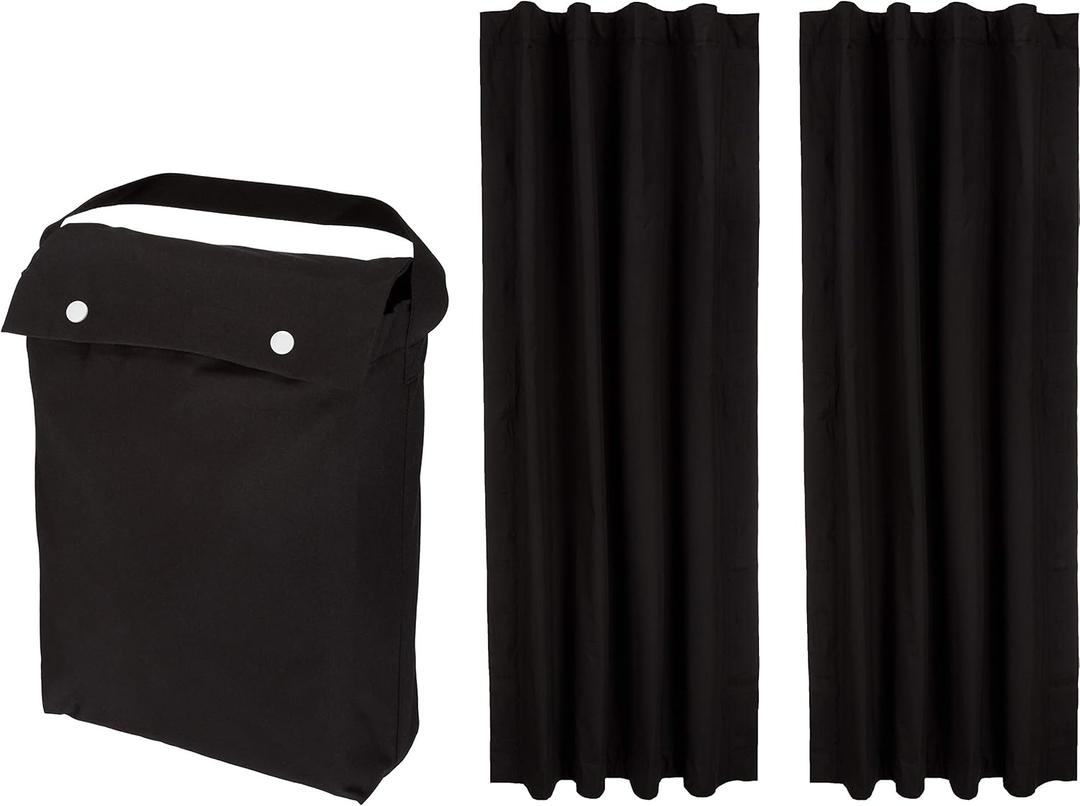 Amazon Basics Portable Blackout Curtain Shade with Suction Cups, 50"W x 78"L, 2-Pack, Black