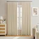 KEQIAOSUOCAI Cream Beige Blackout Curtains 105 Inches Long, Privacy Window Drapes for Living Room/Dining Room/Bedroom, 72 Inch Wide x 105 Inch Long, Pinch Pleat with Hooks, 2 Panels