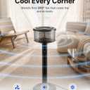 Spin360 360° Fan, Height-Adjustable Floor & Table Fan with Aromatherapy Scent Pods, Whisper-Quiet, Touchscreen, 9 Speeds, Timer & Ambient Light for Bedroom, Living Room, Office (Black)