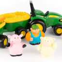 TOMY John Deere Animal Sounds Hayride Musical Tractor Toy - Musical Hayride Toddler Toys - Includes Farmer Figure, Tractor, and 4 Farm Animals - Toddler Music Toys - Ages 12 Months and Up