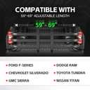 YZONA Truck Bed Extender Adjustable 59"-69" Aluminum Pickup Tailgate Extension, Retractable & Drill Required, Fits for Dodge Ram, Ford F-Series, Tundra, Chevy Silverado & GMC Sierra, Titan
