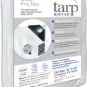 Kotap 10 x 10 Ft. Heavy-Duty Protection/Coverage Tarp, Superior Weave for Greater Longevity 8-mil, Multi-Use, Waterproof, White, 1-Pack (TRW-1010)