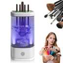 Electric Makeup Brush Cleaner,Portable Automatic Cosmetic Brushes Cleaner Machine,USB Rechargeable,Efficient Cleaning,Fits All Brush Sizes,For Home Deep Clean & Travel Quick Wash Beaut,Gift for Women