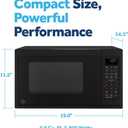 GE Countertop Microwave Oven, Compact 0.9 Cubic Ft., 900-watt Capacity, 7 Auto Cooking Settings, Child-Lock Technology, Kitchen Essentials for the Countertop, Dorm Room or Apartment, Black