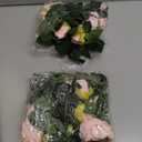 Sggvecsy 2Pcs 15.5Ft Artificial Rose Vine Fake Flower Garland Floral Garland Faux Silk Hanging Vine Rose Ivy Vines for Wedding Arch Party Wall Garden Ceremony Background Outdoor Decor (Pink)